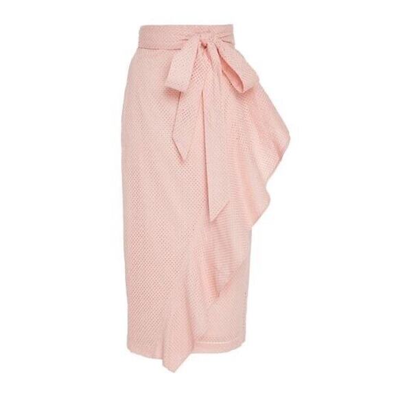 $550 Marysia NWT! Seahaven Eyelet Wrap Skirt in Rose Size M - Picture 1 of 5